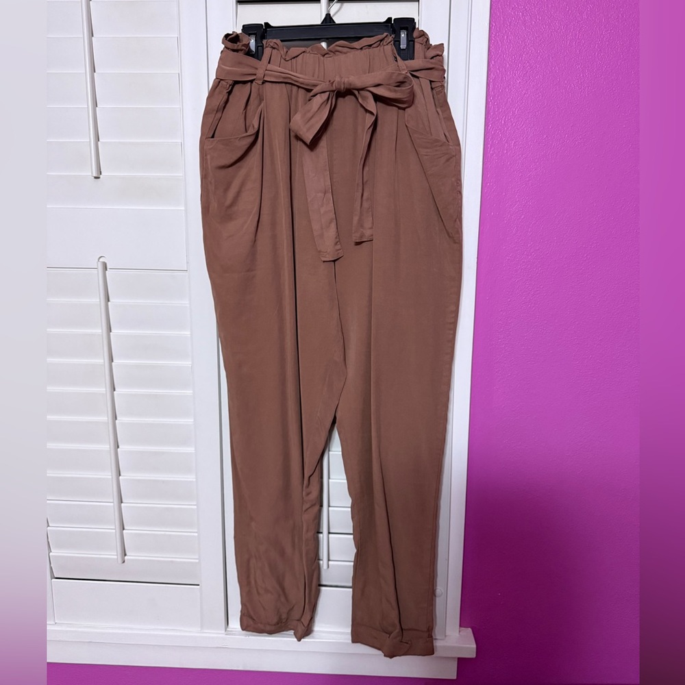 Women's Mauve Tie-Waist Pants